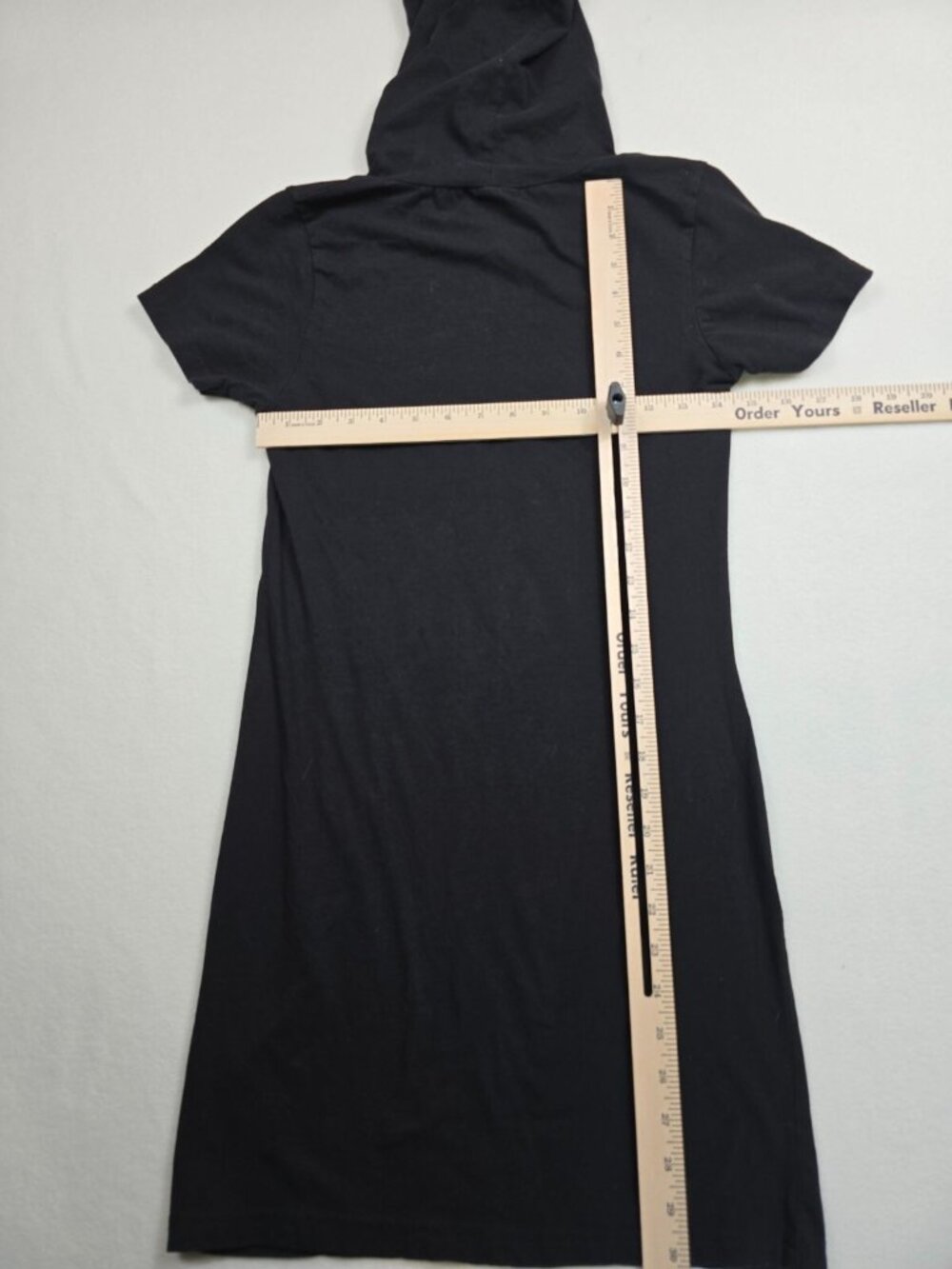On Fire Good Vibes Black Hooded T-Shirt Dress M Festival - Picture 3 of 3